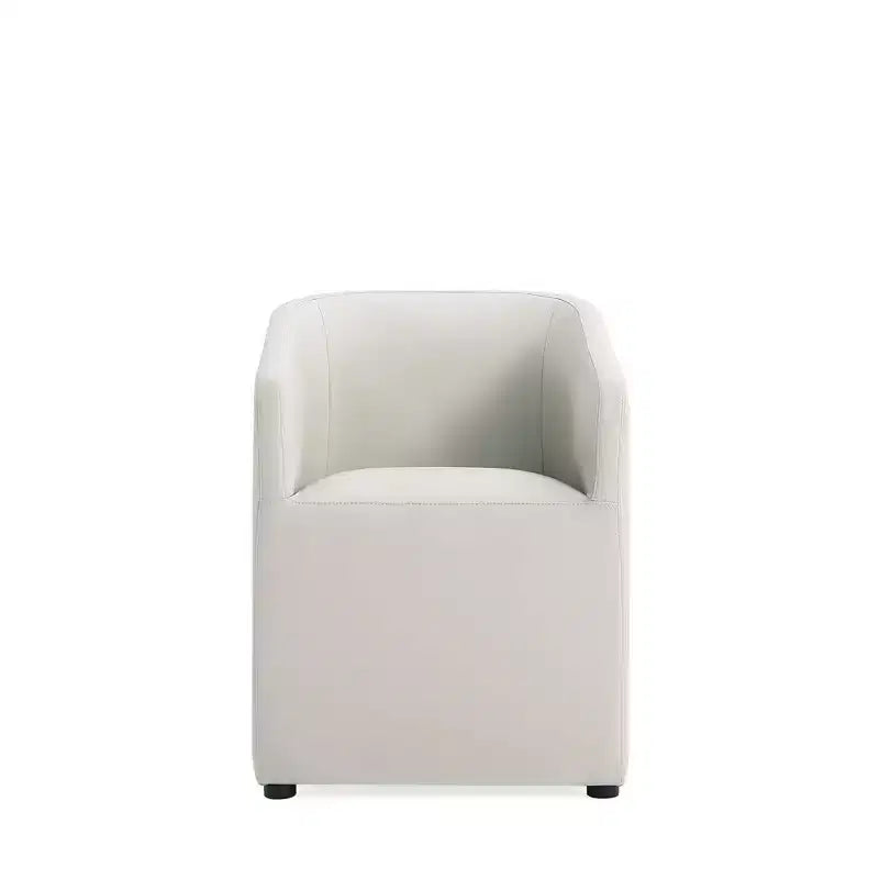 Lot de 2 fauteuils de salle à manger modernes ronds en similicuir Anna - Manhattan Comfort