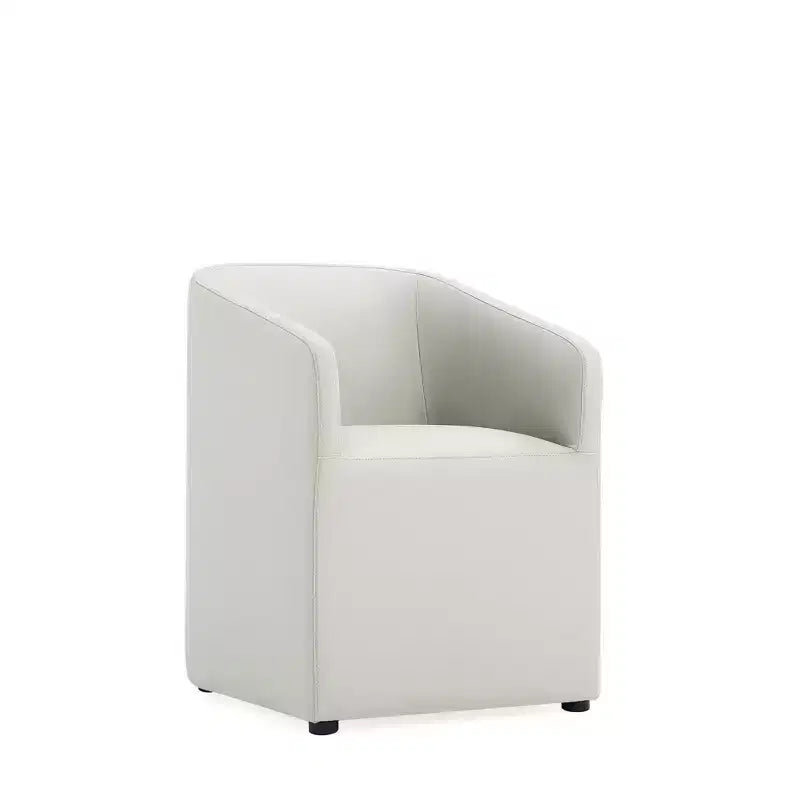Lot de 2 fauteuils de salle à manger modernes ronds en similicuir Anna - Manhattan Comfort