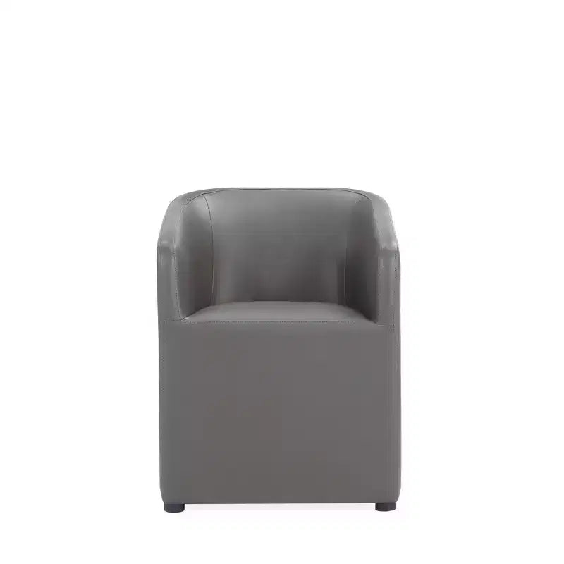 Lot de 2 fauteuils de salle à manger modernes ronds en similicuir Anna - Manhattan Comfort