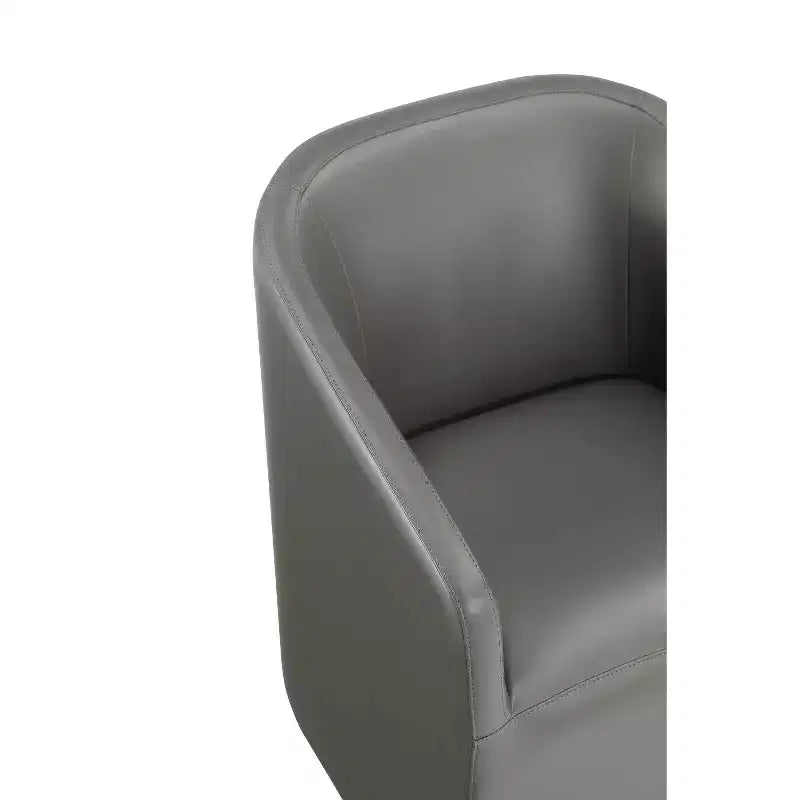 Lot de 2 fauteuils de salle à manger modernes ronds en similicuir Anna - Manhattan Comfort