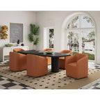 Lot de 2 fauteuils de salle à manger modernes ronds en similicuir Anna - Manhattan Comfort