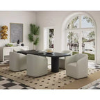 Lot de 2 fauteuils de salle à manger modernes ronds en similicuir Anna - Manhattan Comfort