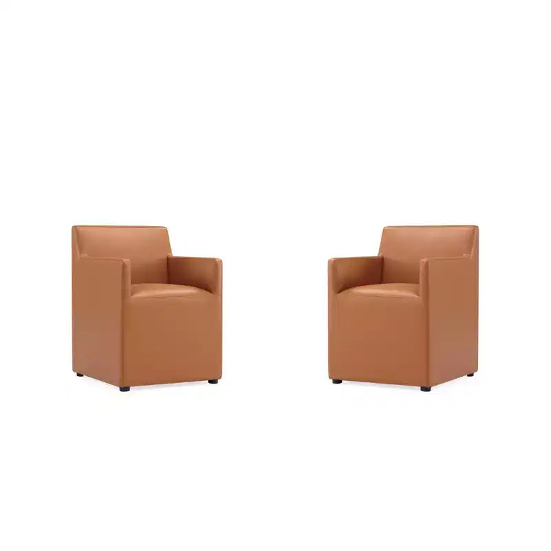 Lot de 2 fauteuils de salle à manger modernes en similicuir Anna - Manhattan Comfort