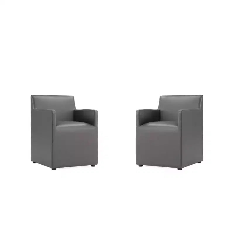 Lot de 2 fauteuils de salle à manger modernes en similicuir Anna - Manhattan Comfort