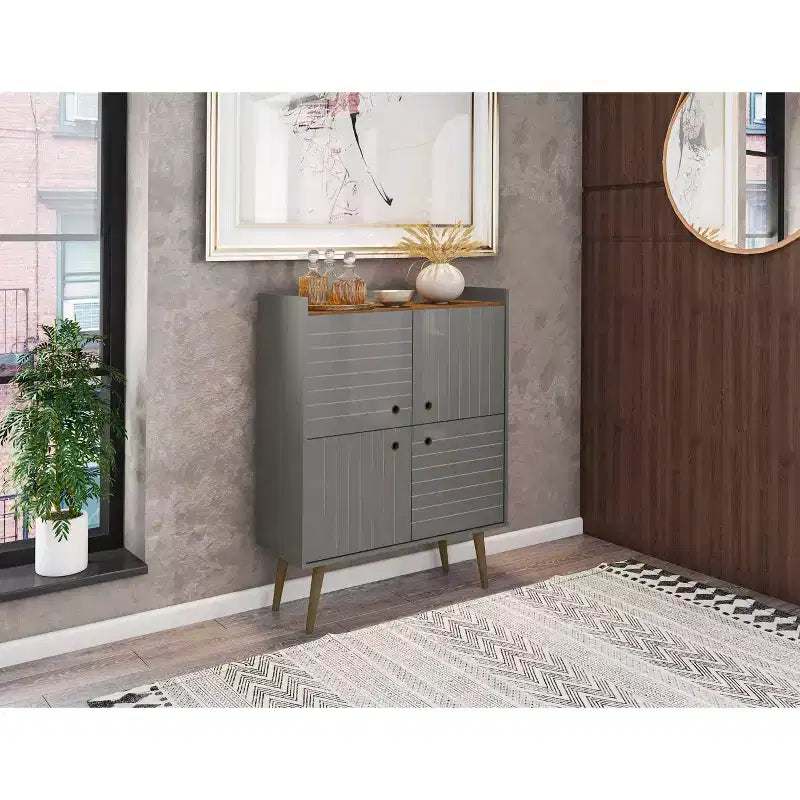 45.5 Bogart Meuble d'appoint 4 étagères de style moderne du milieu du siècle - Manhattan Comfort