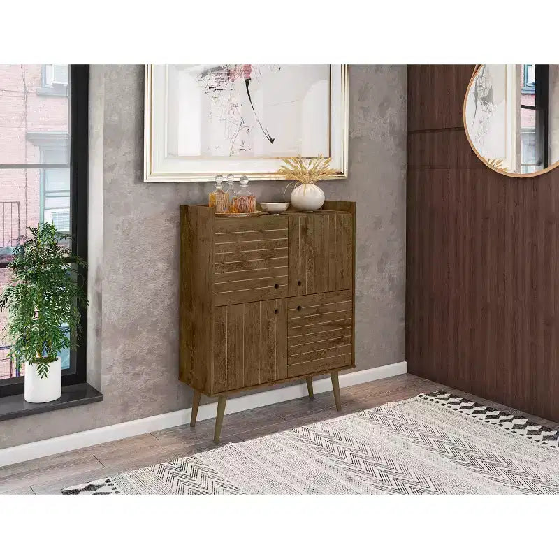 45.5 Bogart Meuble d'appoint 4 étagères de style moderne du milieu du siècle - Manhattan Comfort
