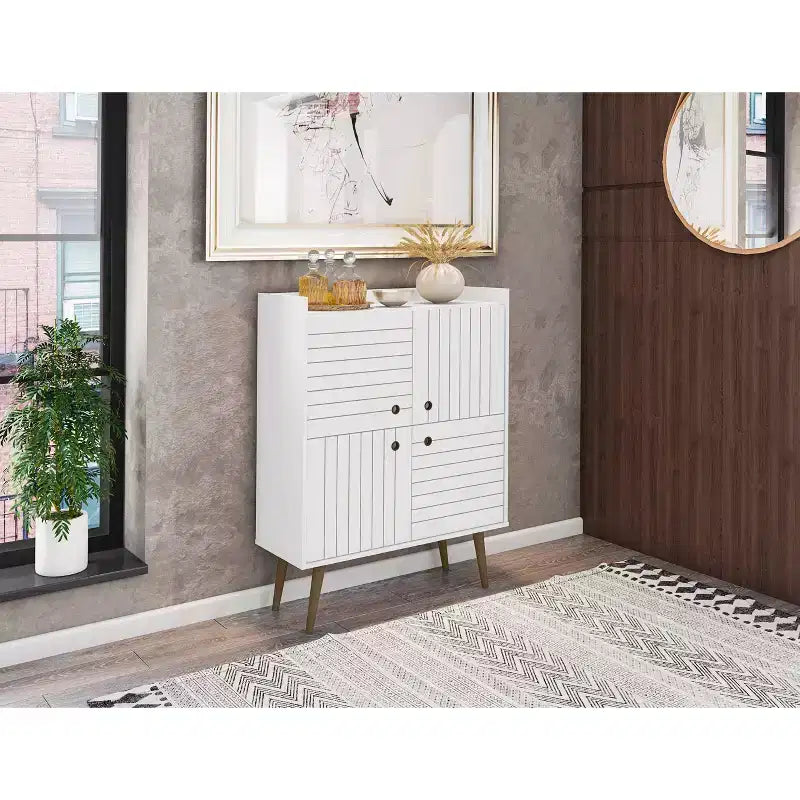 45.5 Bogart Meuble d'appoint 4 étagères de style moderne du milieu du siècle - Manhattan Comfort