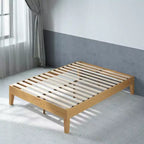 Cadre de lit plateforme Moiz 14 Deluxe en bois naturel - Zinus