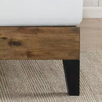 Lit plateforme Tonja Wood avec tête de lit marron - Zinus