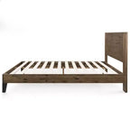 Lit plateforme Tonja Wood avec tête de lit marron - Zinus
