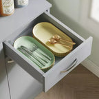 HOMCOM Buffet sur pied 180 cm avec huche, garde-manger de cuisine, armoire avec 6 portes, 3 étagères réglables et 1 tiroir