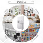 HOMCOM Buffet sur pied 180 cm avec huche, garde-manger de cuisine, armoire avec 6 portes, 3 étagères réglables et 1 tiroir