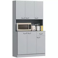 HOMCOM 71 Freestanding Buffet with Hutch, Kitchen Pantry, Cupboard with 6 Doors, 3 Adjustable Shelves, and 1 Drawer