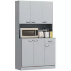 HOMCOM 71 Freestanding Buffet with Hutch, Kitchen Pantry, Cupboard with 6 Doors, 3 Adjustable Shelves, and 1 Drawer