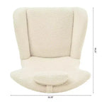 Fauteuil à bascule Teddy en tissu bouclette avec pieds en bois d'hévéa - ModernLuxe