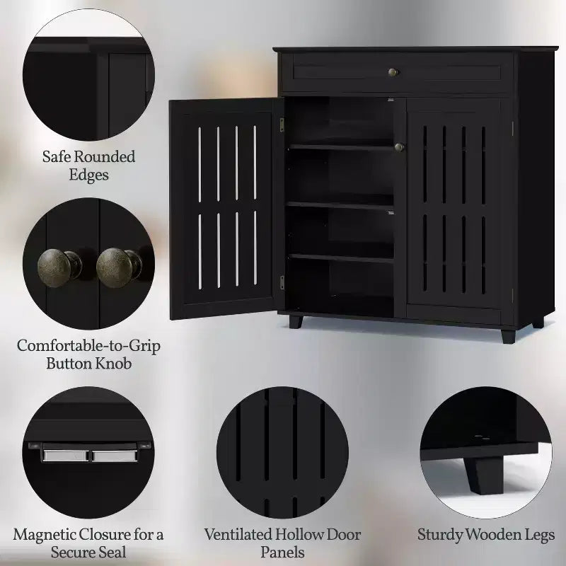 Meuble à chaussures en bois à 4 niveaux Yaheetech