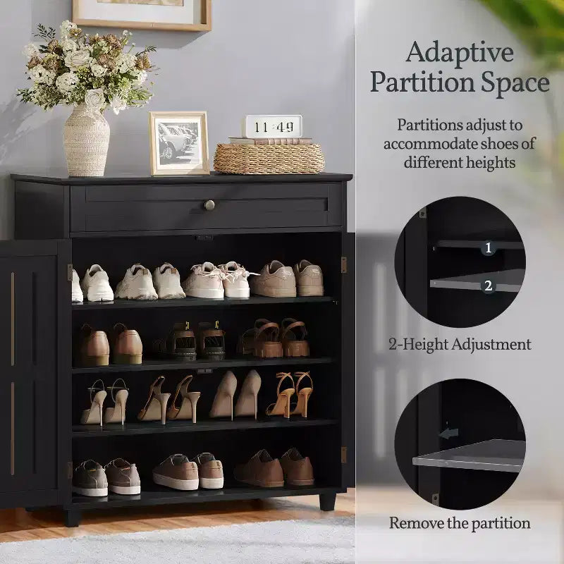 Meuble à chaussures en bois à 4 niveaux Yaheetech