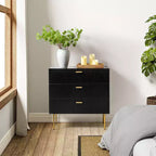 Commode à 3 tiroirs Brian 32 Tall pour chambre à coucher | ART OF LIVING DESIGNS-BLACK