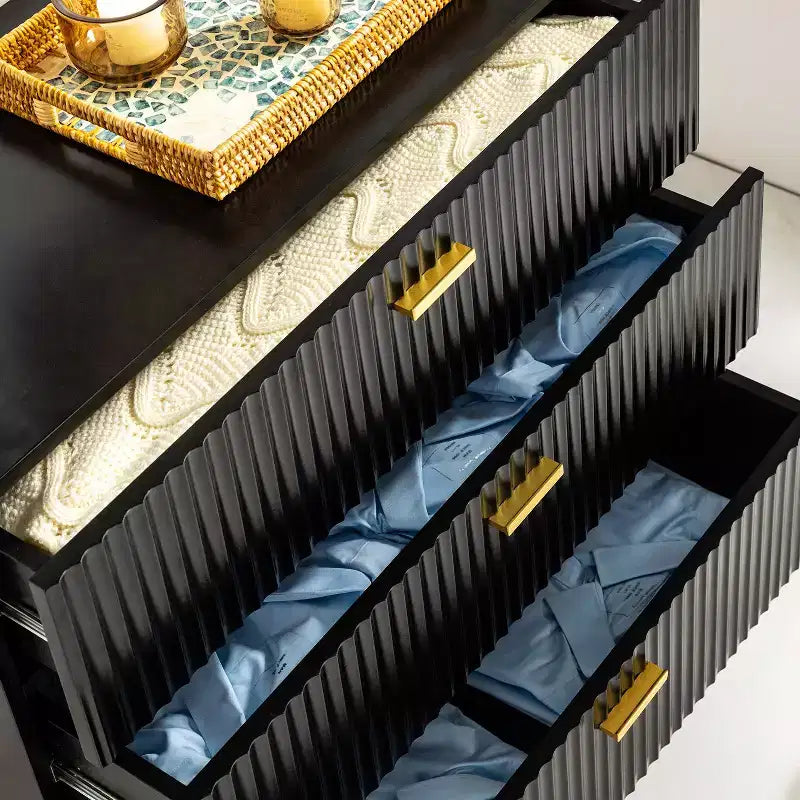 Commode à 3 tiroirs Brian 32 Tall pour chambre à coucher | ART OF LIVING DESIGNS-BLACK