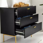 Commode à 3 tiroirs Brian 32 Tall pour chambre à coucher | ART OF LIVING DESIGNS-BLACK