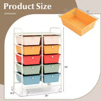 Costway Chariot de rangement à 10 tiroirs Desserte roulante de cuisine/bureau Noir/Transparent/Macaron/Gris/Dégradé de noir/Multicolore/Rose/Arc-en-ciel et blanc/Rose vif/Rose peau/Violet