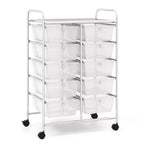 Costway Chariot de rangement à 10 tiroirs Desserte roulante de cuisine/bureau Noir/Transparent/Macaron/Gris/Dégradé de noir/Multicolore/Rose/Arc-en-ciel et blanc/Rose vif/Rose peau/Violet