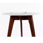 La table d'appoint ronde en marbre blanc de Carrare italien Cherie 15 de la collection Bianco