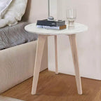 La table d'appoint ronde en marbre blanc de Carrare italien Cherie 15 de la collection Bianco