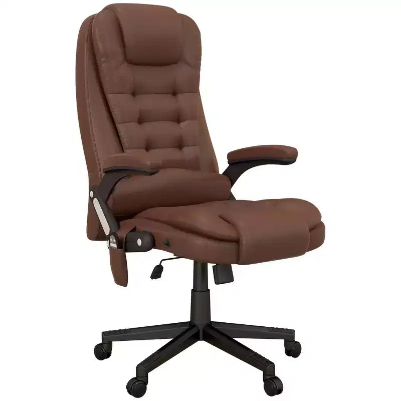 Chaise de bureau de massage HOMCOM à dossier haut, fauteuil d'ordinateur inclinable et chauffant avec télécommande
