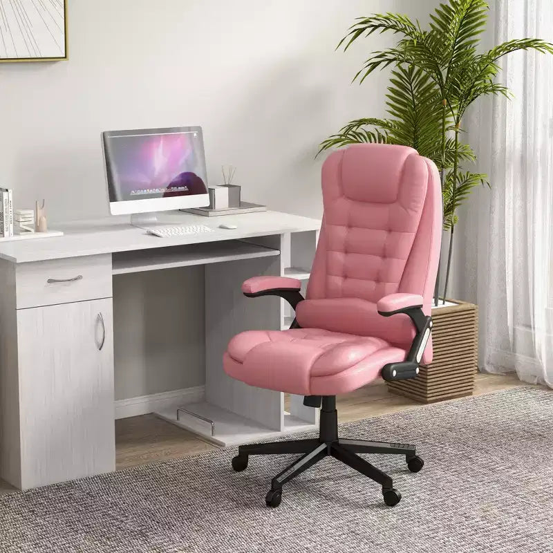Chaise de bureau de massage HOMCOM à dossier haut, fauteuil d'ordinateur inclinable et chauffant avec télécommande