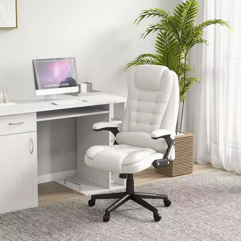 Chaise de bureau de massage HOMCOM à dossier haut, fauteuil d'ordinateur inclinable et chauffant avec télécommande