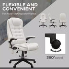 Chaise de bureau de massage HOMCOM à dossier haut, fauteuil d'ordinateur inclinable et chauffant avec télécommande