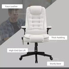 Chaise de bureau de massage HOMCOM à dossier haut, fauteuil d'ordinateur inclinable et chauffant avec télécommande
