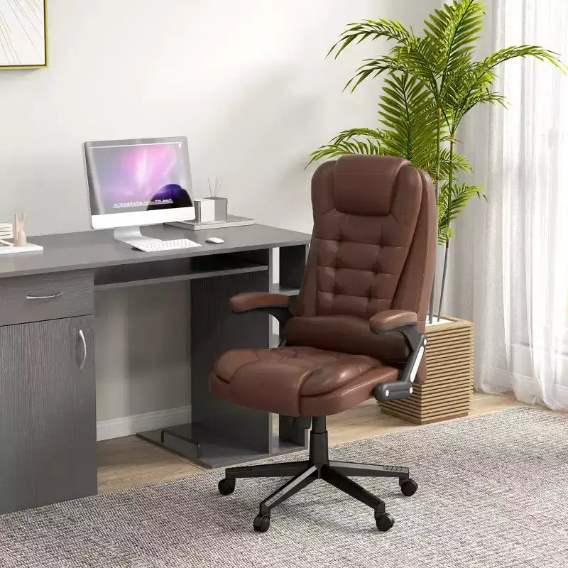 Chaise de bureau de massage HOMCOM à dossier haut, fauteuil d'ordinateur inclinable et chauffant avec télécommande