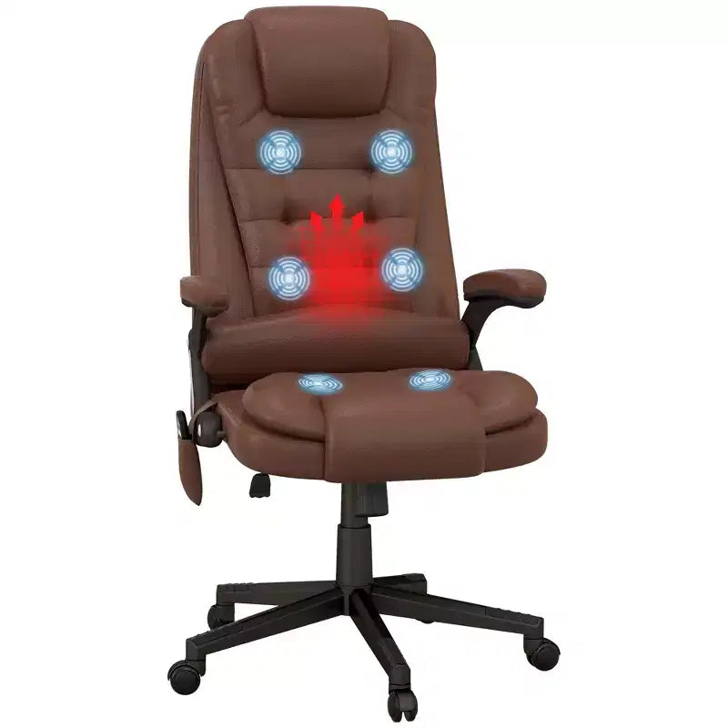 Chaise de bureau de massage HOMCOM à dossier haut, fauteuil d'ordinateur inclinable et chauffant avec télécommande