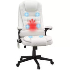 Chaise de bureau de massage HOMCOM à dossier haut, fauteuil d'ordinateur inclinable et chauffant avec télécommande