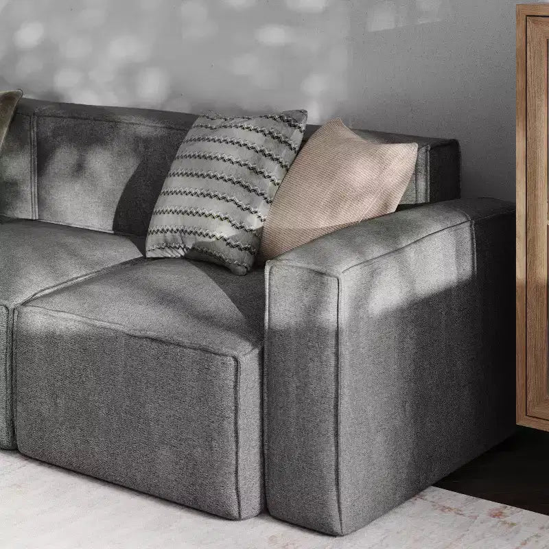 Fauteuil d'angle droit modulable Emma et Oliver avec accoudoir
