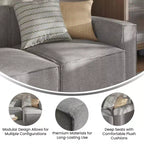 Fauteuil d'angle droit modulable Emma et Oliver avec accoudoir