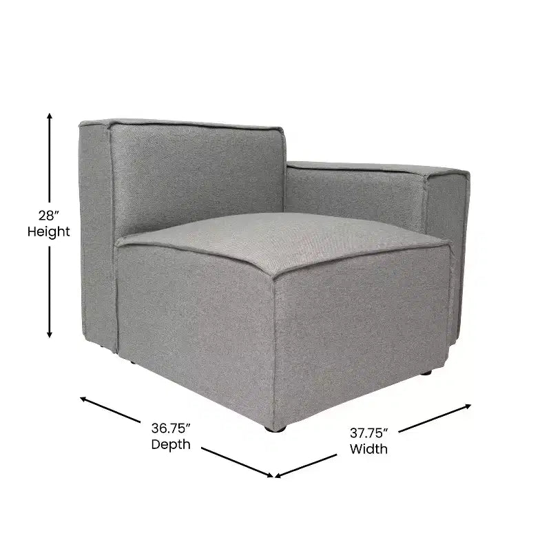 Fauteuil d'angle droit modulable Emma et Oliver avec accoudoir