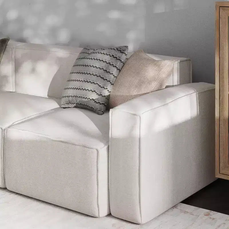 Fauteuil d'angle droit modulable Emma et Oliver avec accoudoir