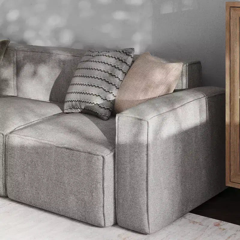 Fauteuil d'angle droit modulable Emma et Oliver avec accoudoir