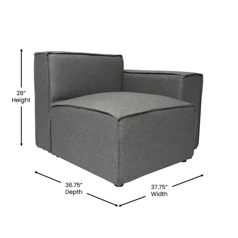 Fauteuil modulaire Merrick Lane côté droit avec accoudoir