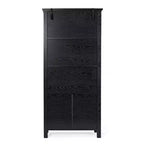 Flash Furniture Stella, bibliothèque et armoire de rangement modernes de style ferme en bois avec portes en verre trempé et 3 étagères supérieures