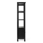 Flash Furniture Stella, bibliothèque et armoire de rangement modernes de style ferme en bois avec portes en verre trempé et 3 étagères supérieures