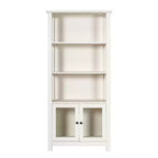 Flash Furniture Stella, bibliothèque et armoire de rangement modernes de style ferme en bois avec portes en verre trempé et 3 étagères supérieures