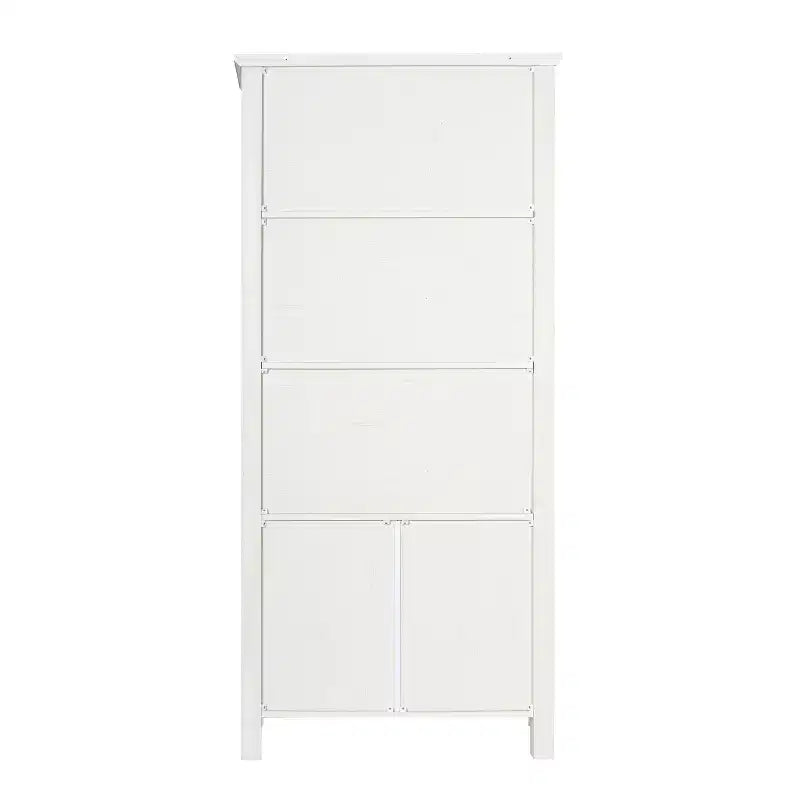 Flash Furniture Stella, bibliothèque et armoire de rangement modernes de style ferme en bois avec portes en verre trempé et 3 étagères supérieures
