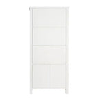 Flash Furniture Stella, bibliothèque et armoire de rangement modernes de style ferme en bois avec portes en verre trempé et 3 étagères supérieures