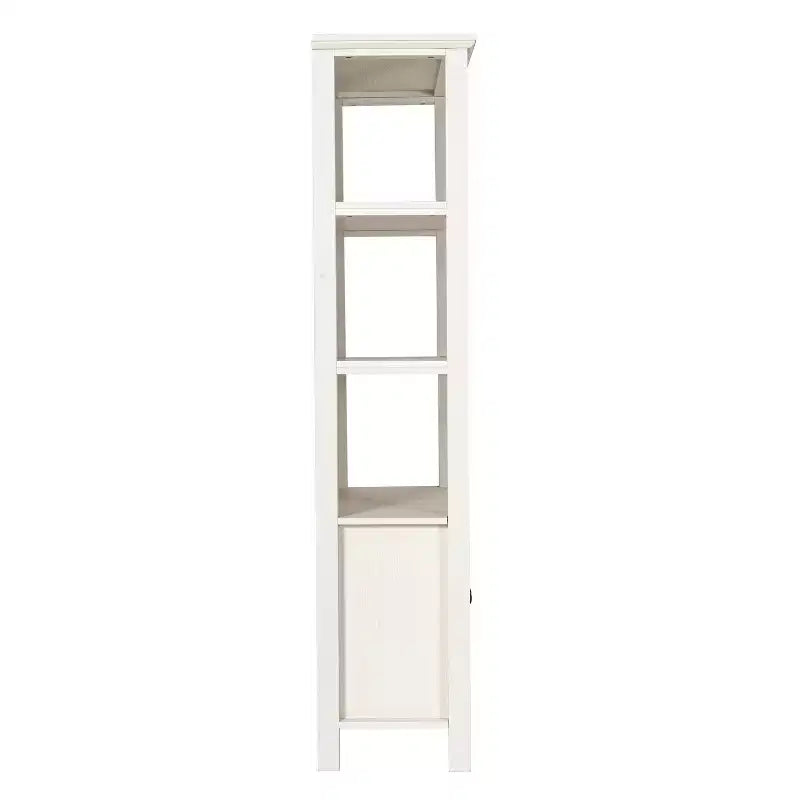 Flash Furniture Stella, bibliothèque et armoire de rangement modernes de style ferme en bois avec portes en verre trempé et 3 étagères supérieures