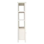 Flash Furniture Stella, bibliothèque et armoire de rangement modernes de style ferme en bois avec portes en verre trempé et 3 étagères supérieures