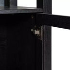 Flash Furniture Stella, bibliothèque et armoire de rangement modernes de style ferme en bois avec portes en verre trempé et 3 étagères supérieures
